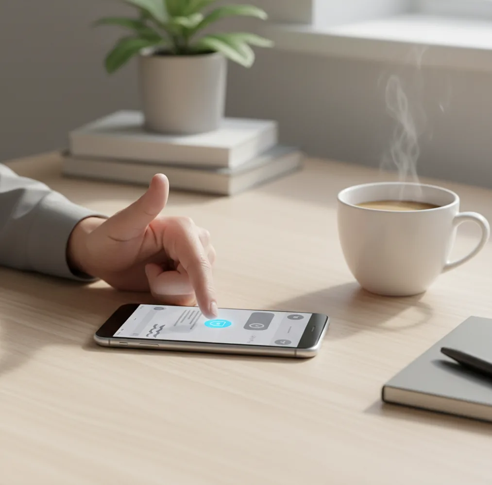 iPhone showing a single chat screen switching between three AI model responses