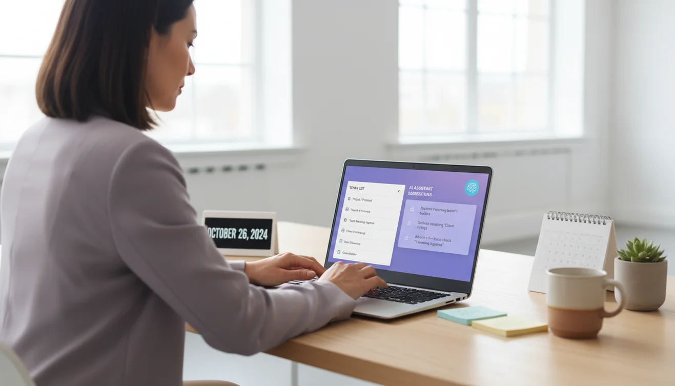 AI chat assistant helping with productivity tasks and questions