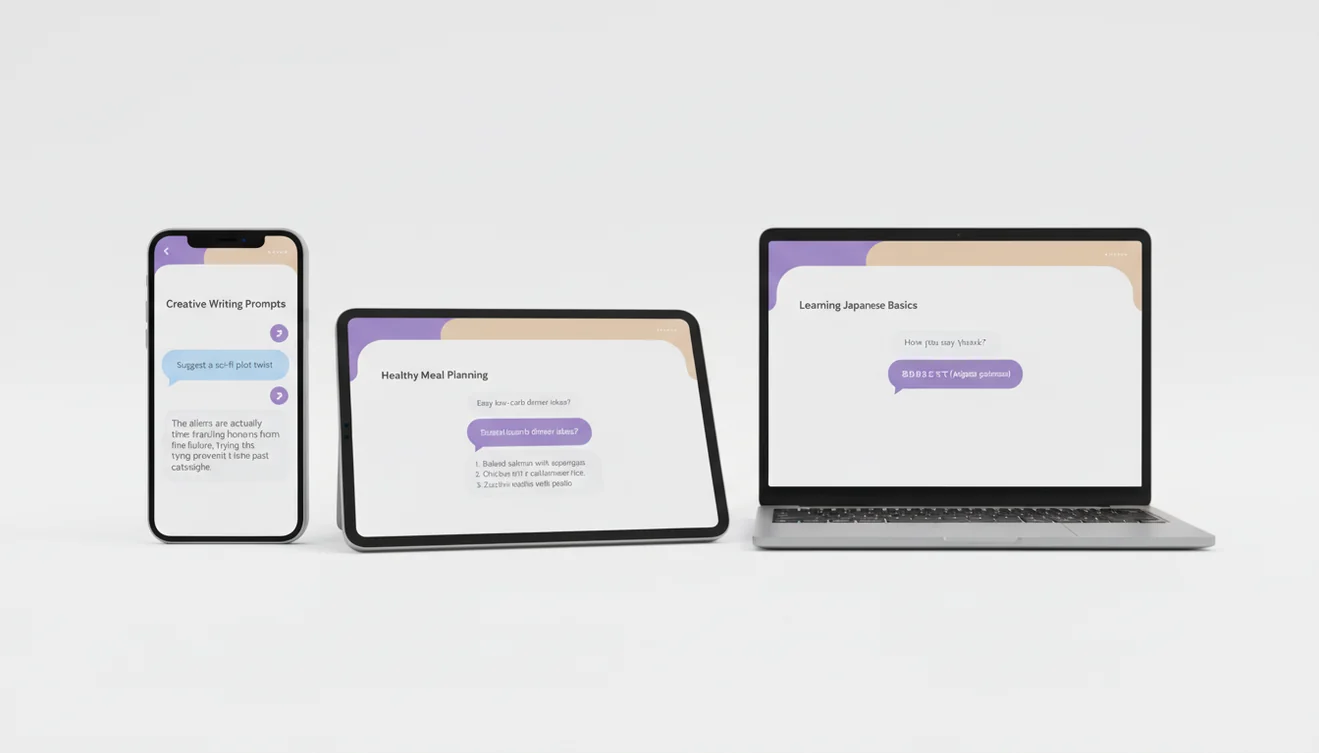 Chatbot AI assistant interface showing multi-turn conversation