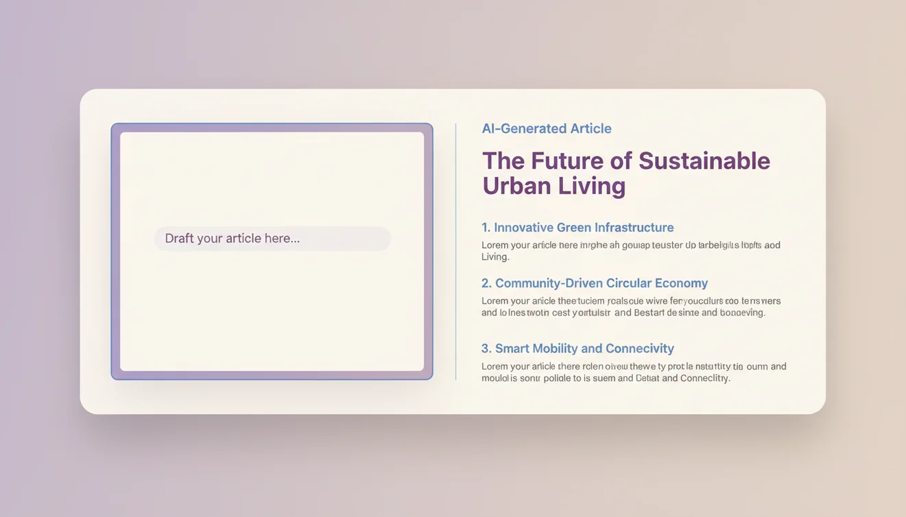 AI writing assistant interface for drafting articles, emails, and essays
