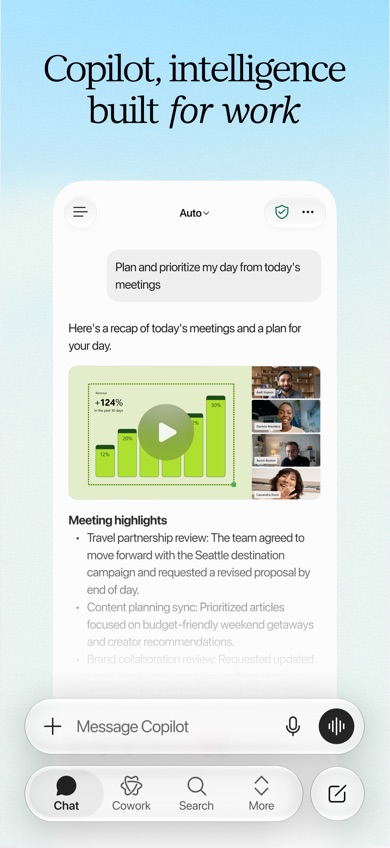 Microsoft Copilot screenshot from the App Store listing