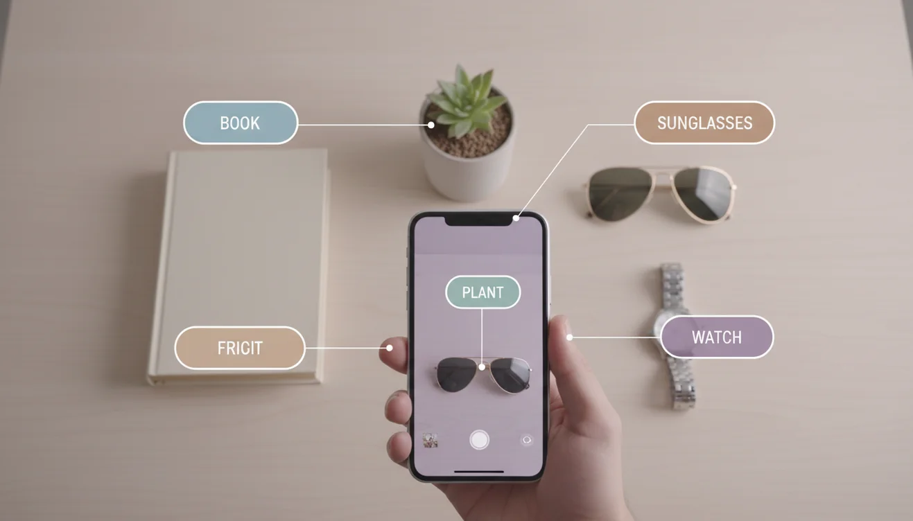 AI visual recognition identifying objects, animals, and plants from photos