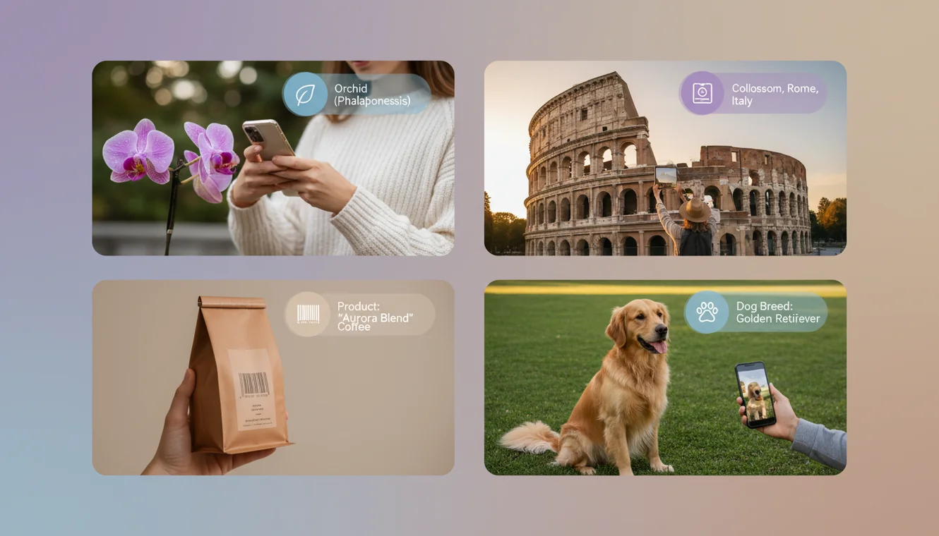 Identify anything with AI tool showing visual recognition of objects and plants